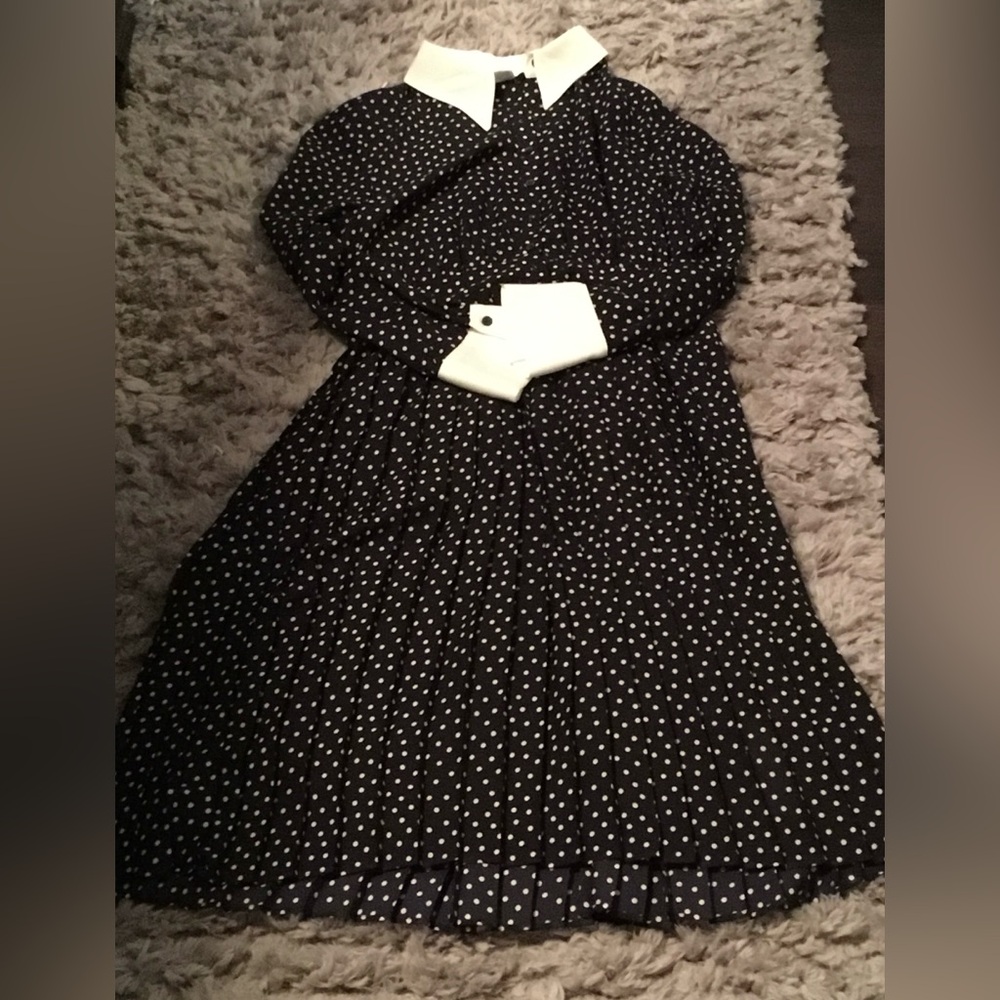 Zara Blue and White Bishop Sleeve Dress